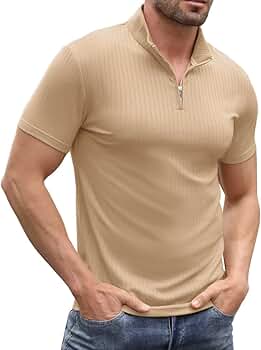Sailwind Mens Short Sleeve Polo Shirts Quarter-Zip Ribbed